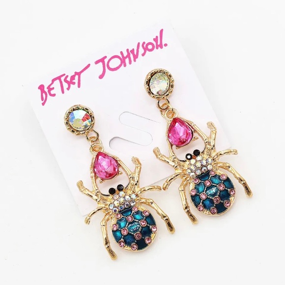 Betsey Johnson Sparkling Crystal Spider 🕷️ Earrings - Picture 4 of 5